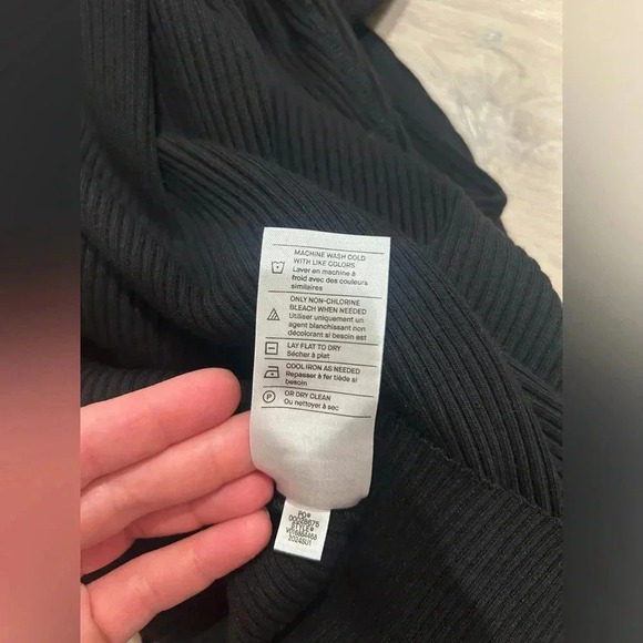 VINCE Ribbed High-Neck Tank Dress in Black / Size Large / - Picture 8 of 8